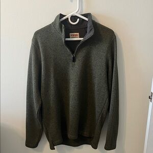 Wrangler Men's Dark Green Zip-Up Sweater